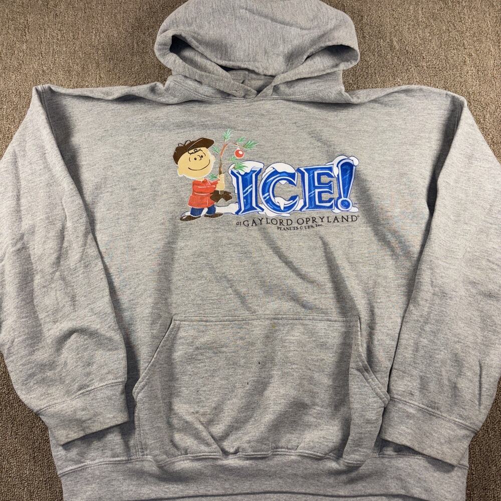 Gaylord Portland ICE Festival Hoodie Sweatshirt PEANUTS Charlie Brown XL Gray